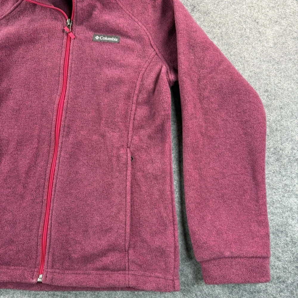 Columbia Full Zip Jacket Coat Girls‎ Youth Large Fuchsia Pink Fleece Comfort